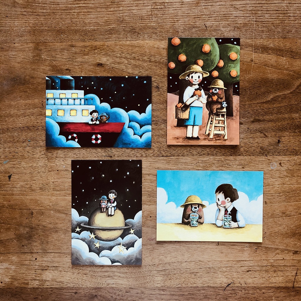 『土星旅行』ポストカード４枚セット