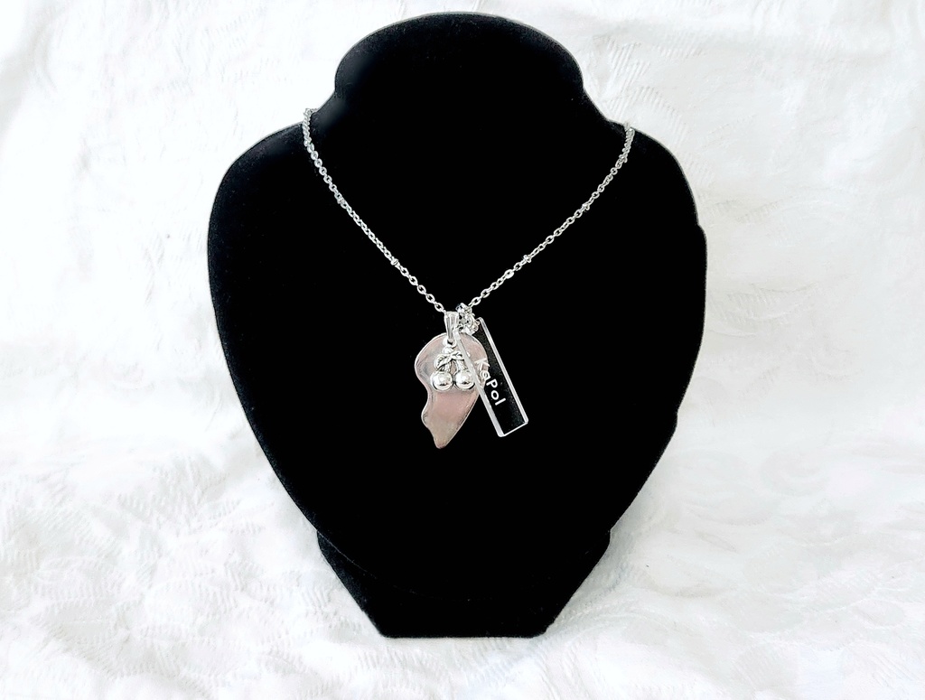 花京院×ポルナレフモチーフシルバーカラーネックレス