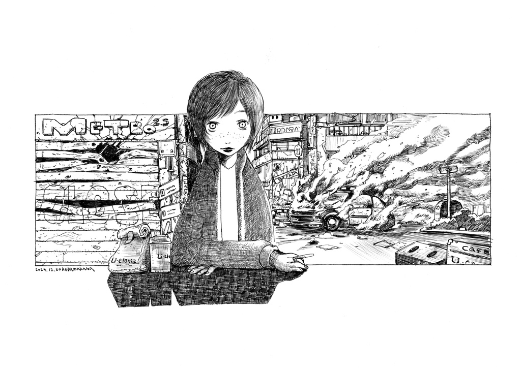 アナログイラスト原画「ガーネット・ディ」