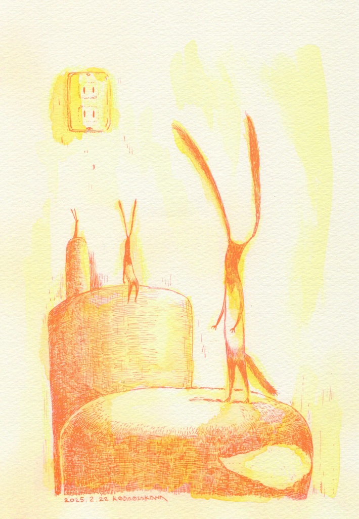 A4カラーイラスト原画「お砂糖どろぼう」