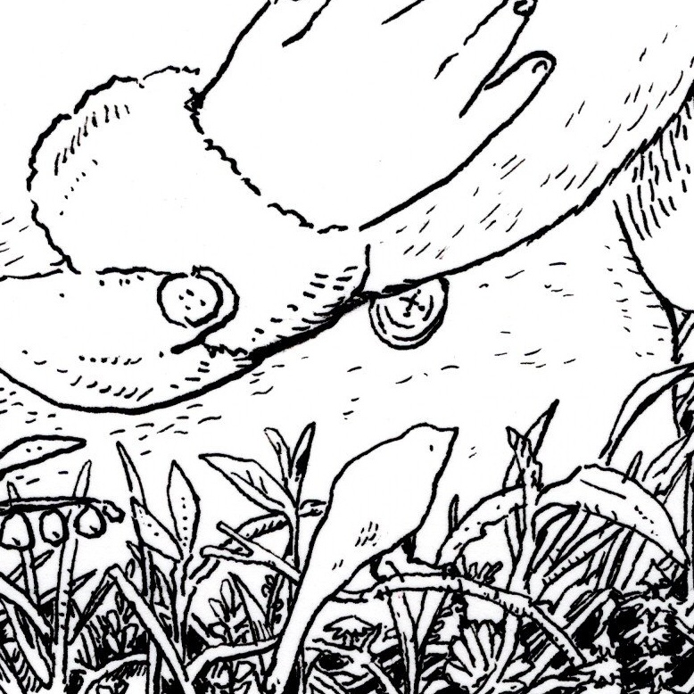 B5イラスト原画「抱擁」