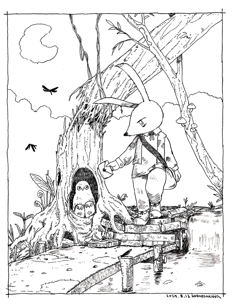 B5サイズアナログ原画「ぼくたちのほし」