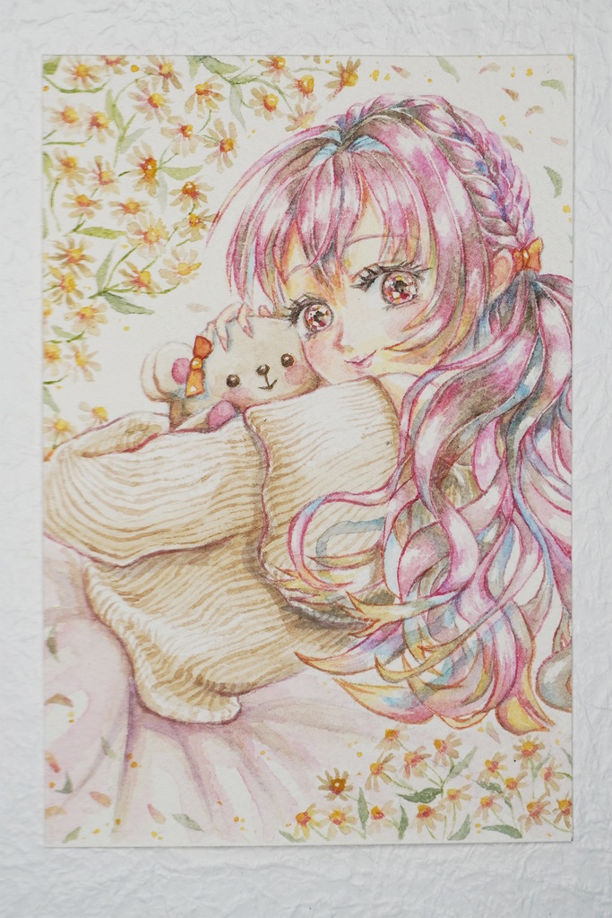 ぎゅっ【透明水彩原画】