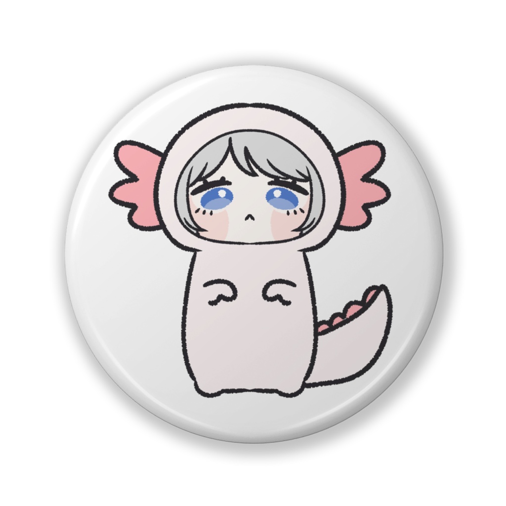 おとの缶バッジ~ウーパールーパーver.~