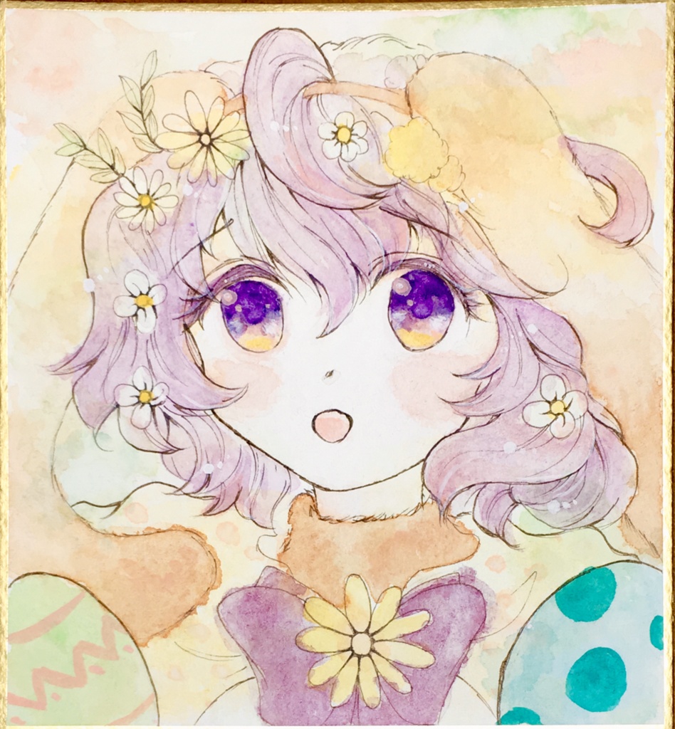 FEH　イースター柄ベルナデッタ手描き色紙
