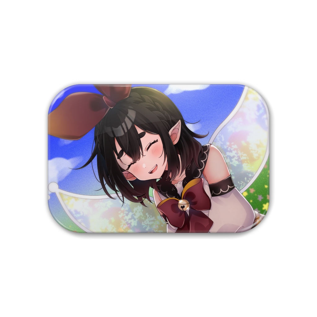 ニコニコ笑顔の缶バッジ(イラストレーター：ろたろ様)