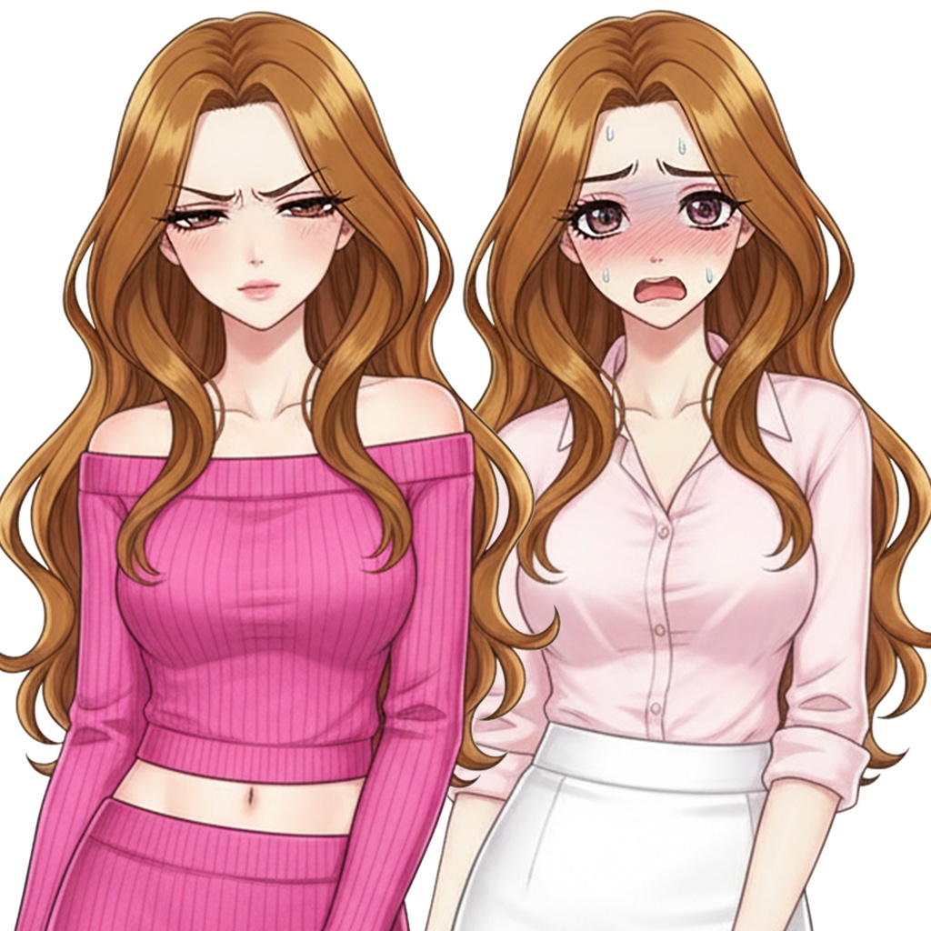 女性全身立ち絵005A 表情差分9種類 服装2種類(私服)