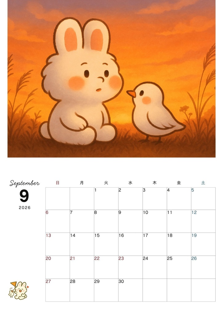 『2026年 ナナちゃんとキョロちゃんの12ヶ月カレンダー(PDF・A3サイズ)』