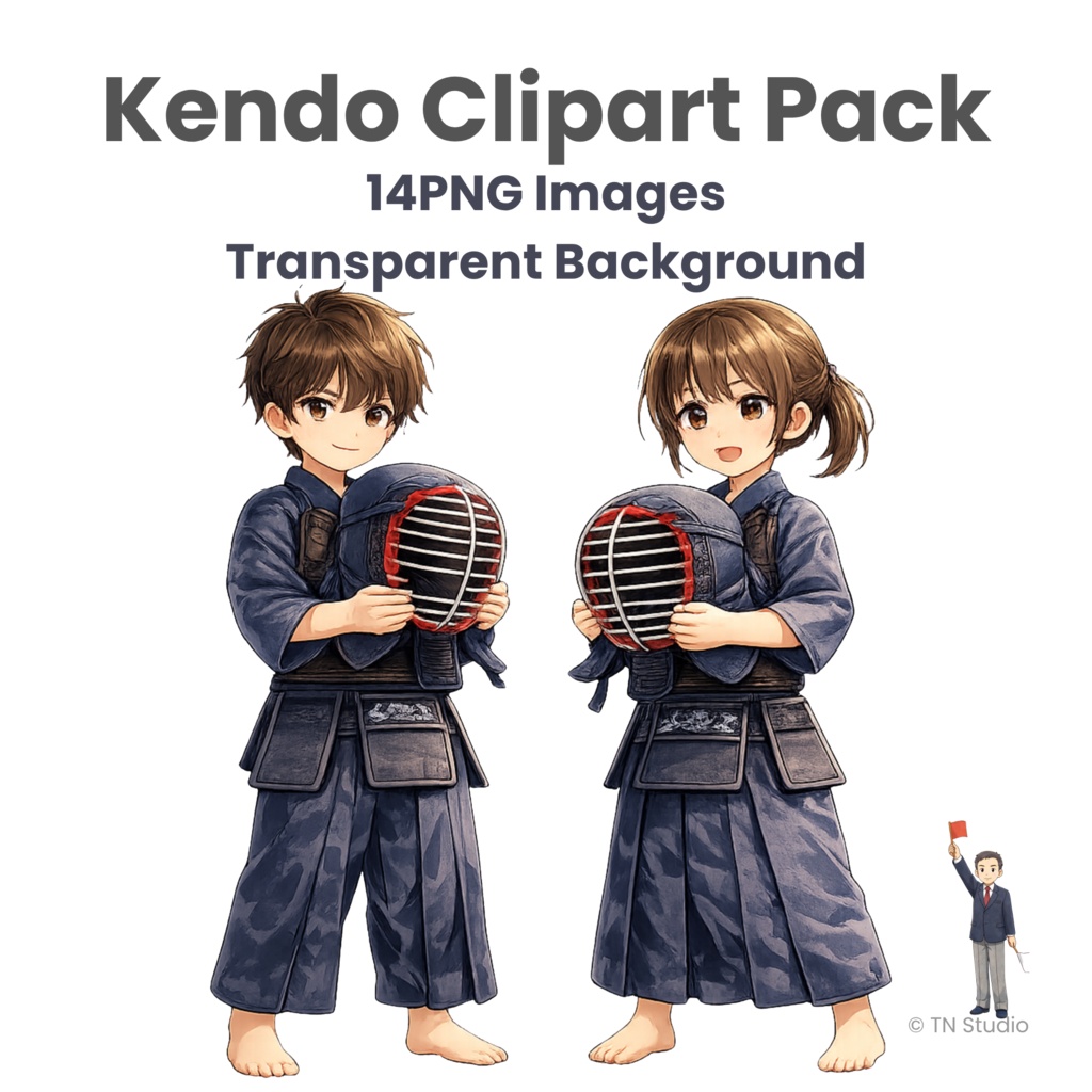 剣道イラスト素材セット｜道場・部活・おたより・応援カードに使えるPNG