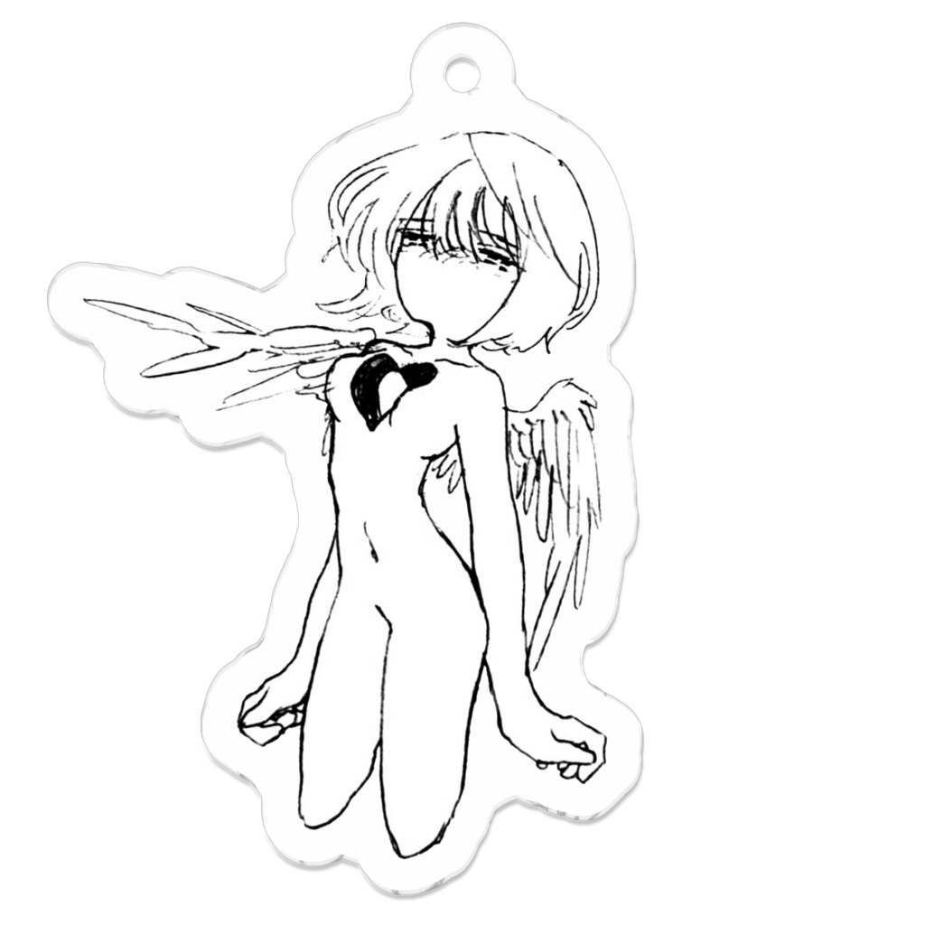 穴あき天使アクキー(ハート)