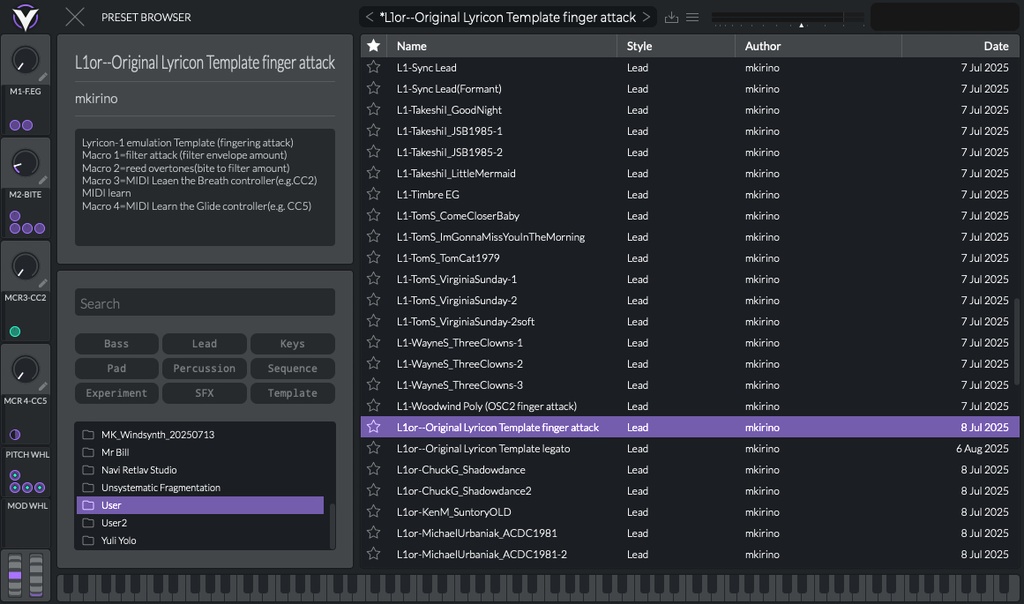 Lyricon-1 Sampling WAV & VITAL Wavetables & Presets for Windsynth (Free)