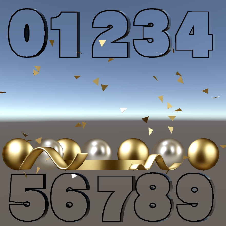 【VRChat想定ワールドギミック】Number Mirrors - 数字型ミラーセット