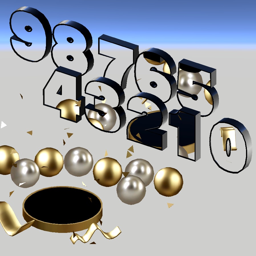 【VRChat想定ワールドギミック】Number Mirrors - 数字型ミラーセット