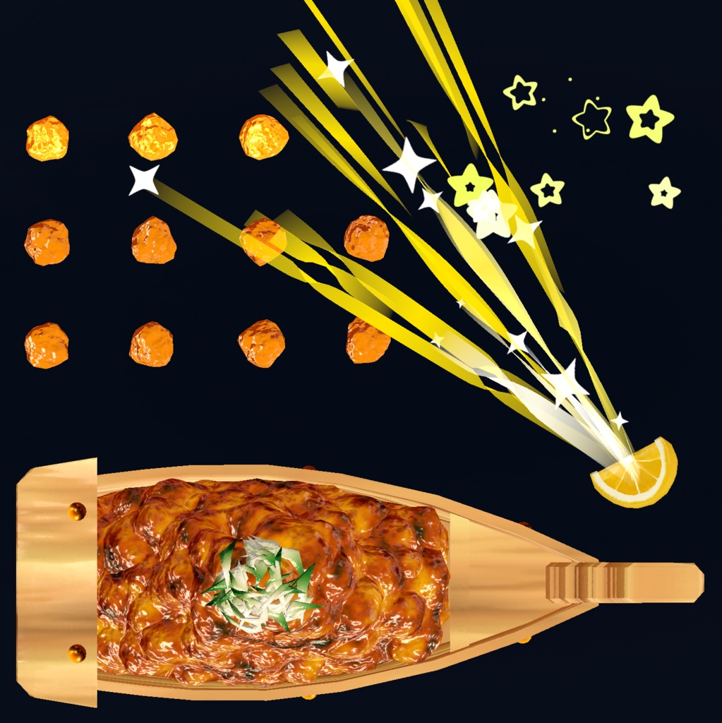 【VRChat想定ワールドギミック】「船盛りからあげ」