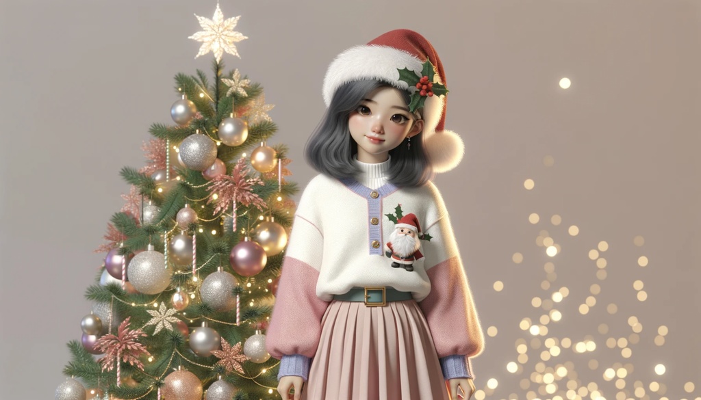 女性のサンタクロース_Vol.1:3Dイラスト:5枚セット