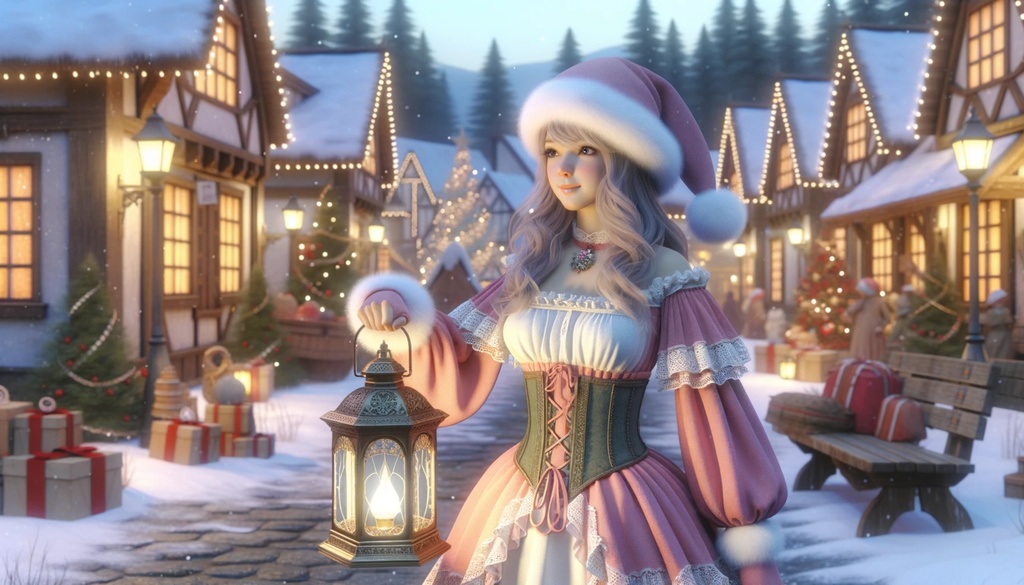 女性のサンタクロース_Vol.1:3Dイラスト:5枚セット