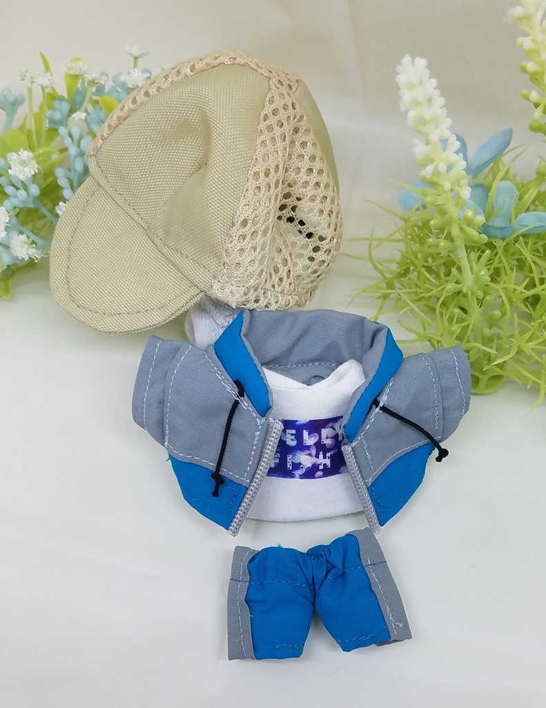 ぬい服 ウインドブレーカー セット メッシュキャップ ウエストポーチ 10cm 12cmサイズ