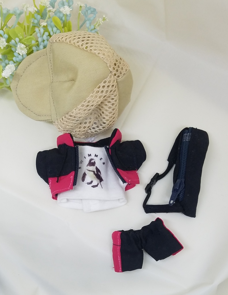 ぬい服 ウインドブレーカー セット メッシュキャップ ウエストポーチ 10cm 12cmサイズ