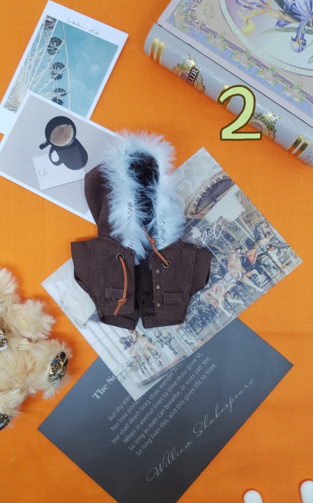 ぬい服 モッズコート 10cm 12cmサイズ