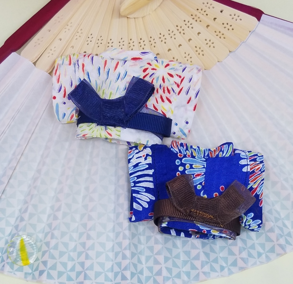 ぬい服 浴衣 下駄 狐面 10cm 12cmサイズ