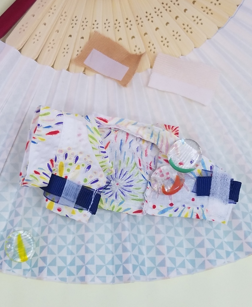 ぬい服 浴衣 下駄 狐面 10cm 12cmサイズ