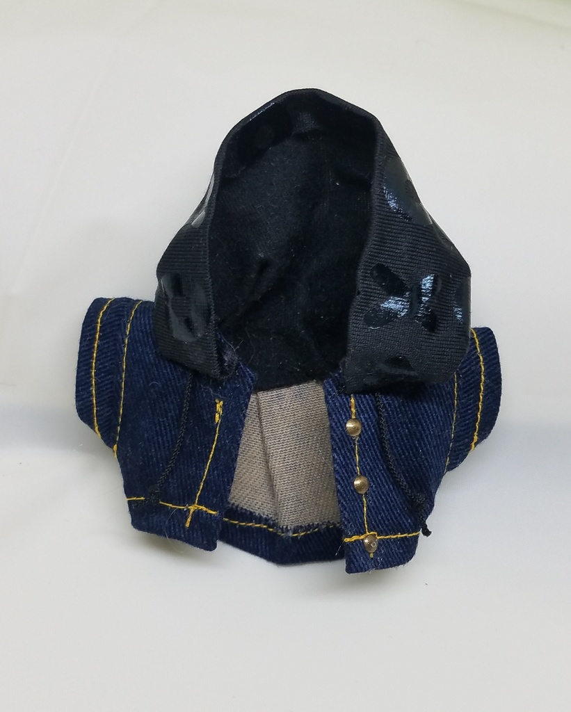 ぬい服 レザーキャップ デニムジャケット パーカーフード付き 10cm 12cmサイズ