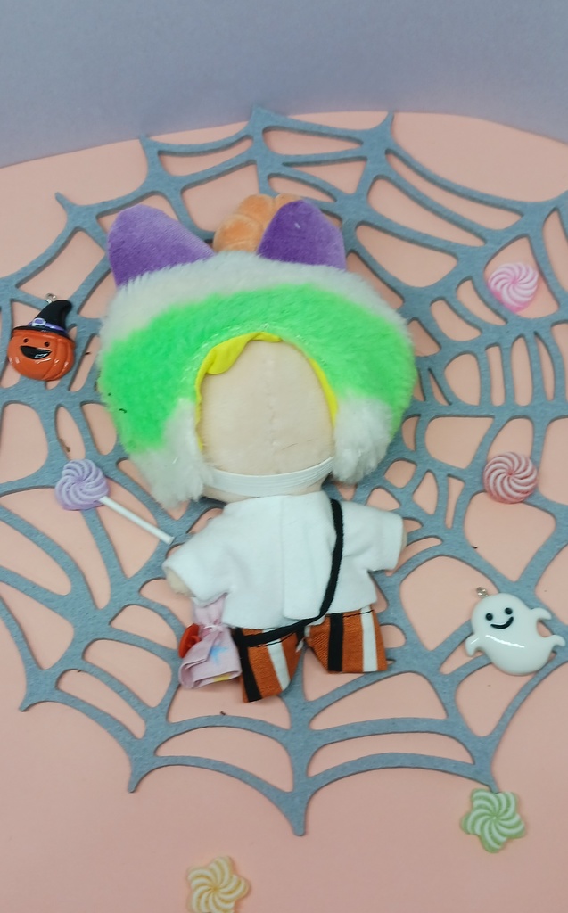 ぬい服 ハロウイン モンスターバンド 黒猫付け耳 10cm 12cmサイズ