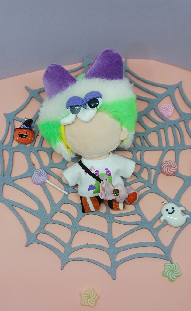 ぬい服 ハロウイン モンスターバンド 黒猫付け耳 10cm 12cmサイズ