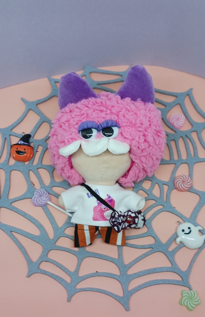 ぬい服 ハロウイン モンスターバンド 黒猫付け耳 10cm 12cmサイズ