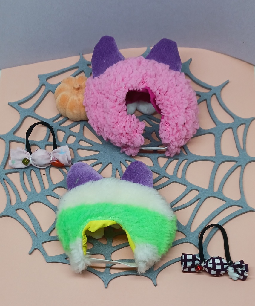 ぬい服 ハロウイン モンスターバンド 黒猫付け耳 10cm 12cmサイズ