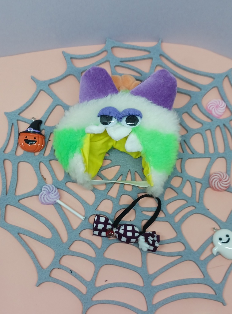 ぬい服 ハロウイン モンスターバンド 黒猫付け耳 10cm 12cmサイズ