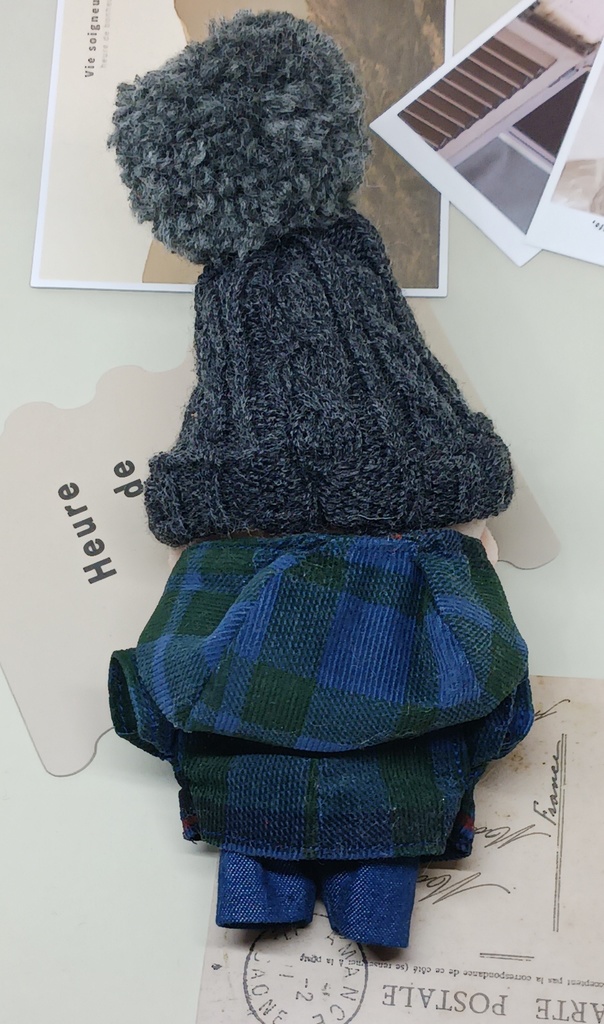 ぬい服 チェック柄ダッフルコート 10cm 12cmサイズ