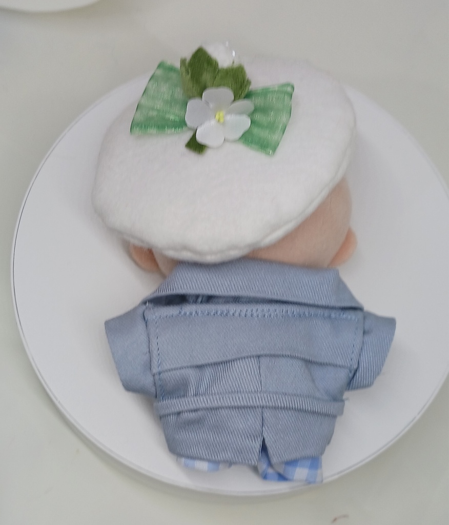 ぬい服 苺コーデセット 苺ベレー帽子 トレンチコート チェックパンツ 10cm 12cmサイズ