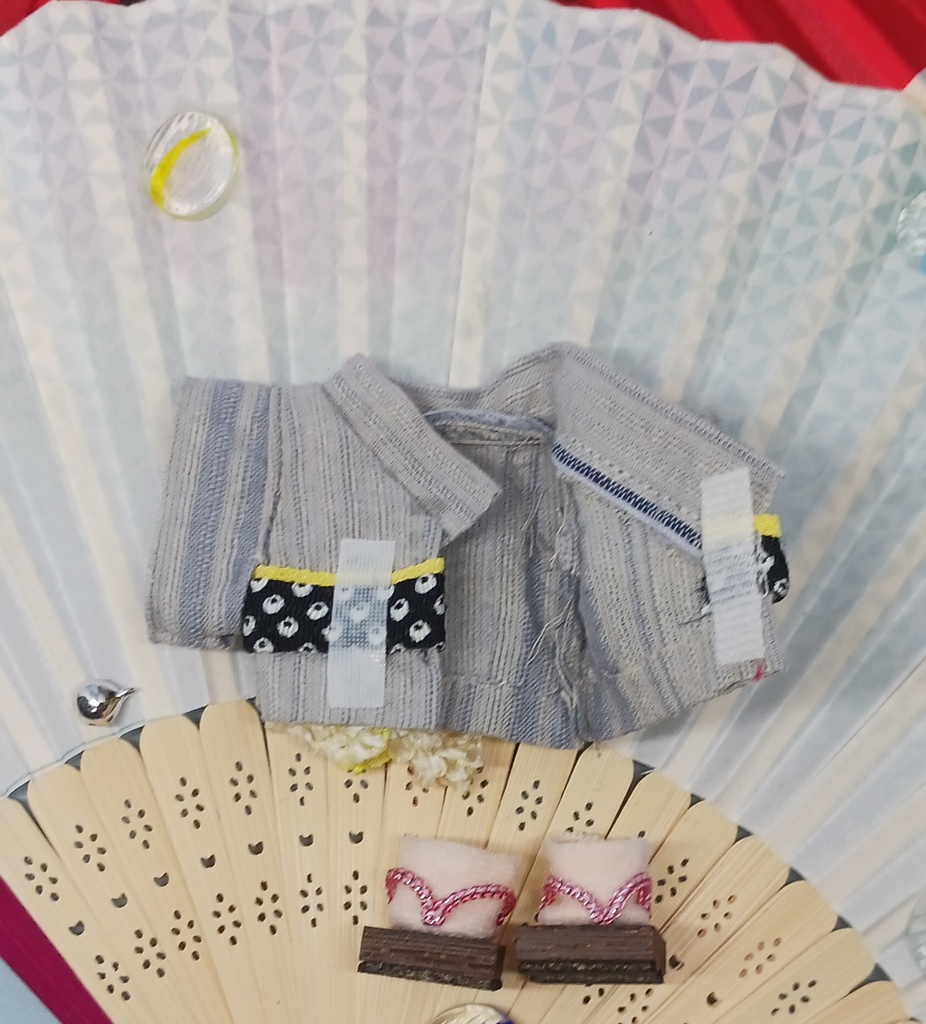 ぬい服 浴衣 かんざし風つまみ細工 10cmサイズ 12cmサイズ