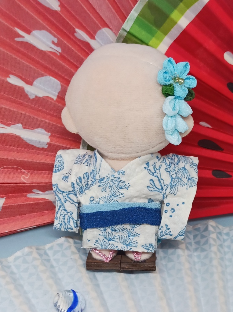 ぬい服 浴衣 かんざし風つまみ細工 10cmサイズ 12cmサイズ