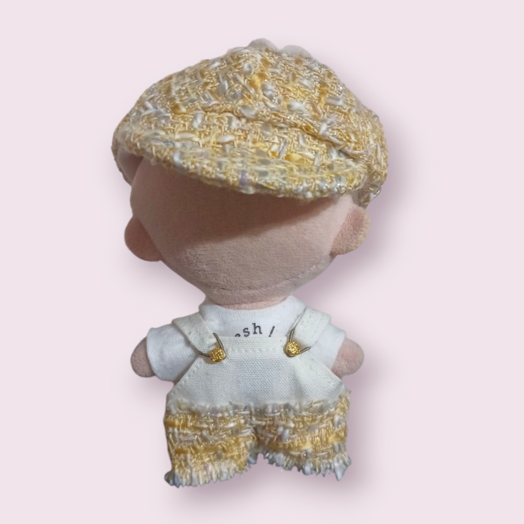 ぬい服 ツイードデニムコーデ 苺シャツ キャップ ジャケット パンツ 10cm 12cmサイズ