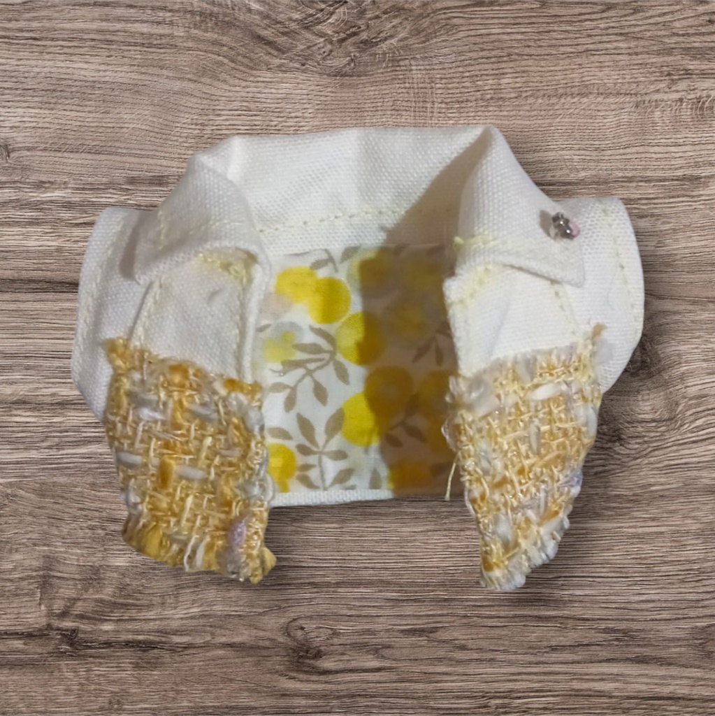 ぬい服 ツイードデニムコーデ 苺シャツ キャップ ジャケット パンツ 10cm 12cmサイズ