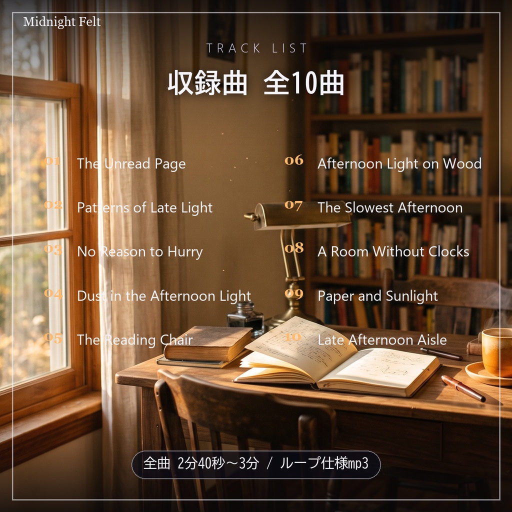 Afternoon Room — 静かな午後の室内 / ループBGM素材10曲