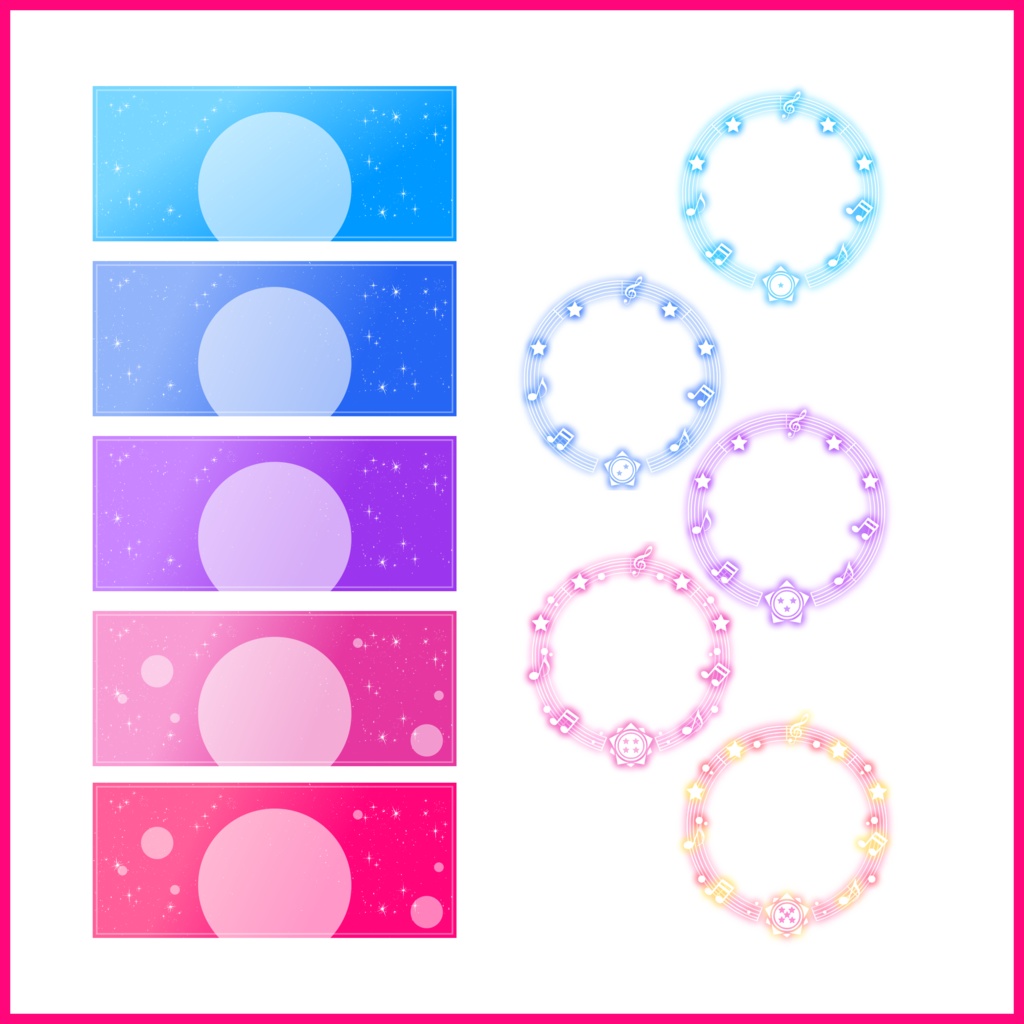 【無料素材】モデルだけでかなりバズった!? IRIAMバッジ素材(ネオン)/アイコンリング・IRIAMヘッダーセット【IRIAM素材】