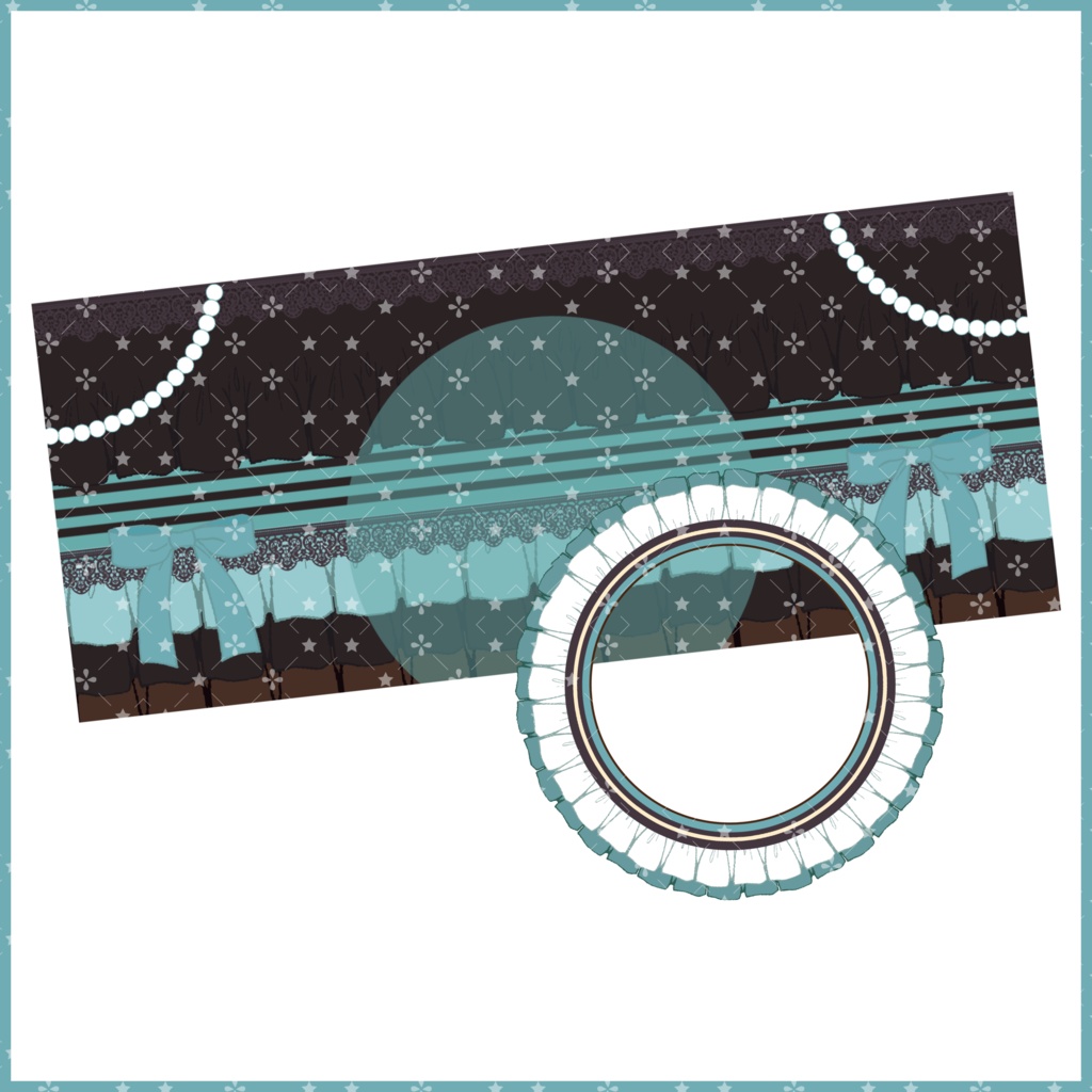 【有料素材】重ねるだけで本格的!?チョコミントな衣装のオシャレなアイコンリング・IRIAMヘッダーセット【IRIAM素材】