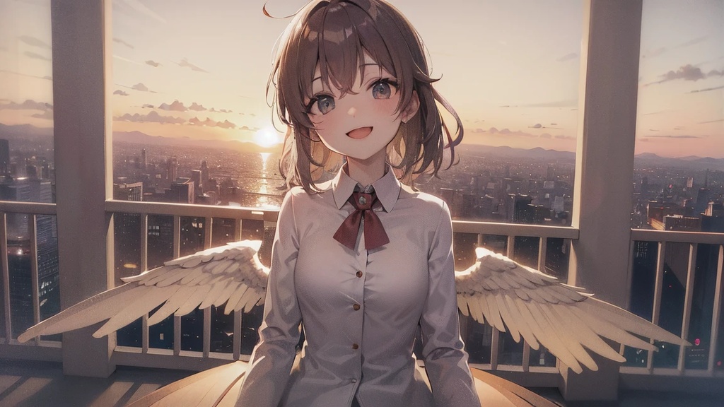 【特別コレクション】Sunset Wings & Cityscape - 高精細デジタルアート 4枚セット (商用利用ライセンス付)