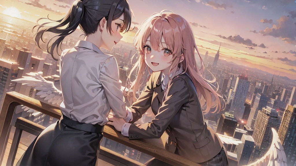 【特別コレクション】Sunset Wings & Cityscape - 高精細デジタルアート 4枚セット (商用利用ライセンス付)