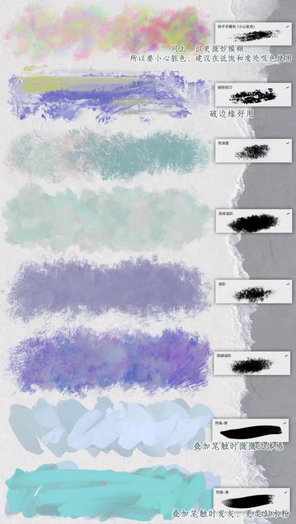 Procreateブラシ 厚塗りの油絵 66+14本