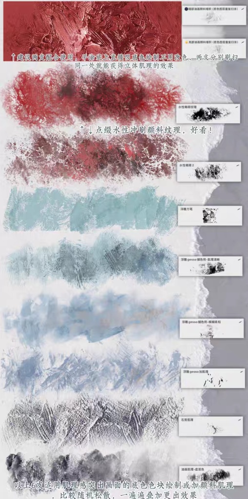 Procreateブラシ 厚塗りの油絵 66+14本