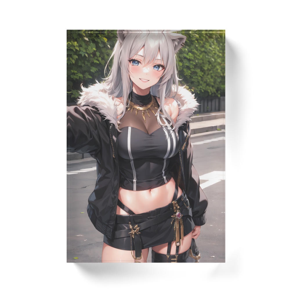 獅白ぼたん アクリルブロック ホワイトタイプ