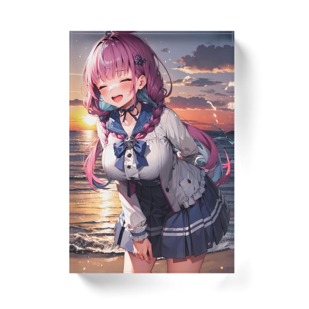 湊あくあ アクリルブロック ホワイトタイプ