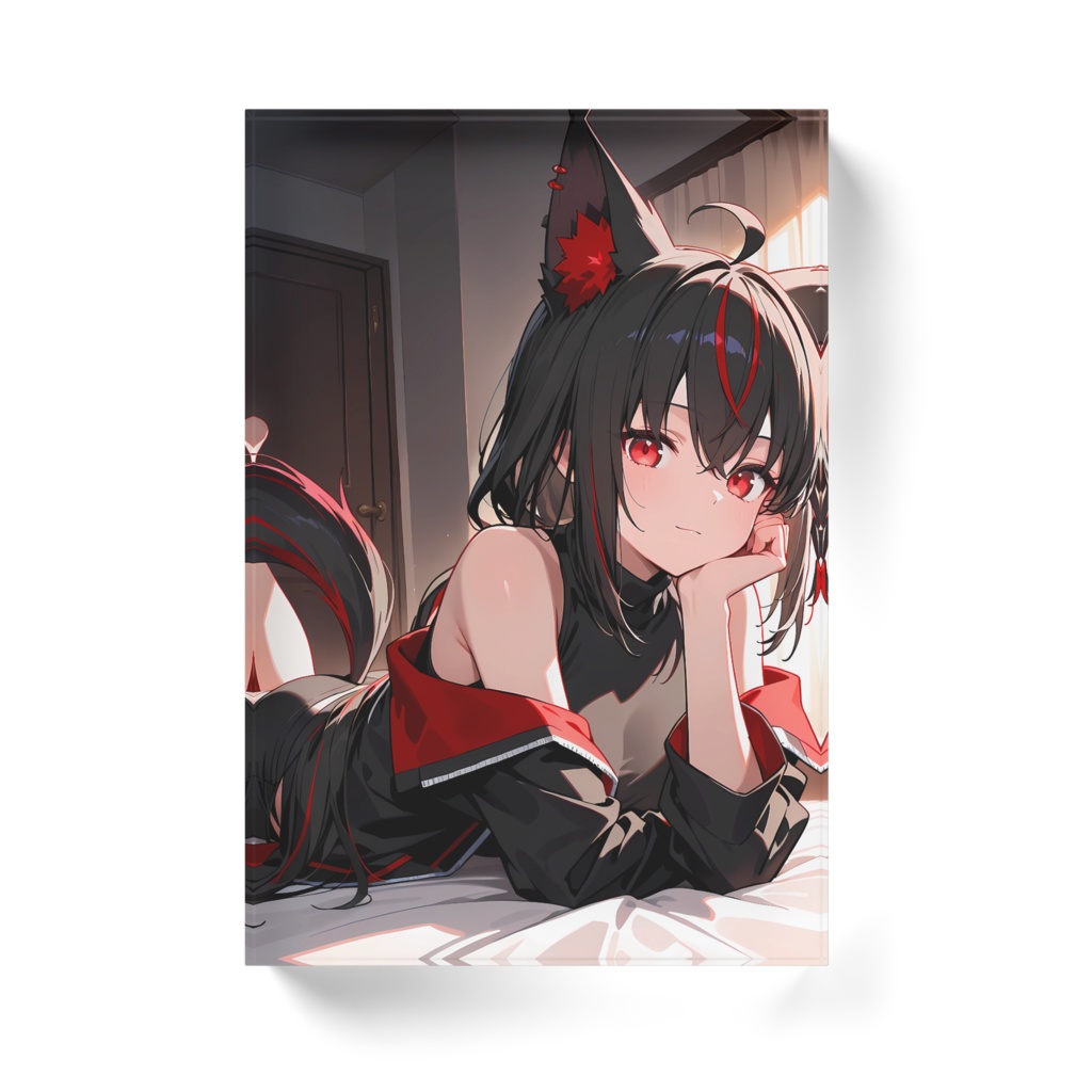 黒上フブキ アクリルブロック ホワイトタイプ