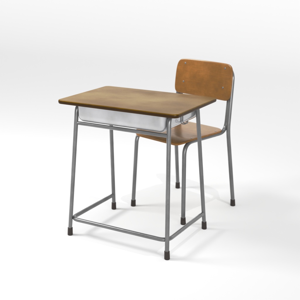 【教室の勉強机】3Dモデル work desk