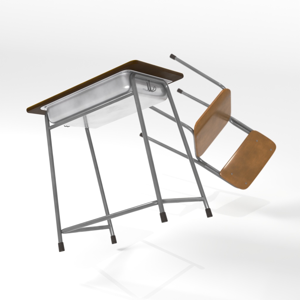 【教室の勉強机】3Dモデル work desk