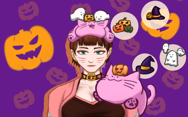 頭や肩に乗せられるねこ!(ハロウィンVer2026)